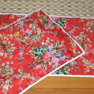 2 NEW Out of Package RALPH LAUREN Belle Harbor Red Floral KING Pillow Shams
